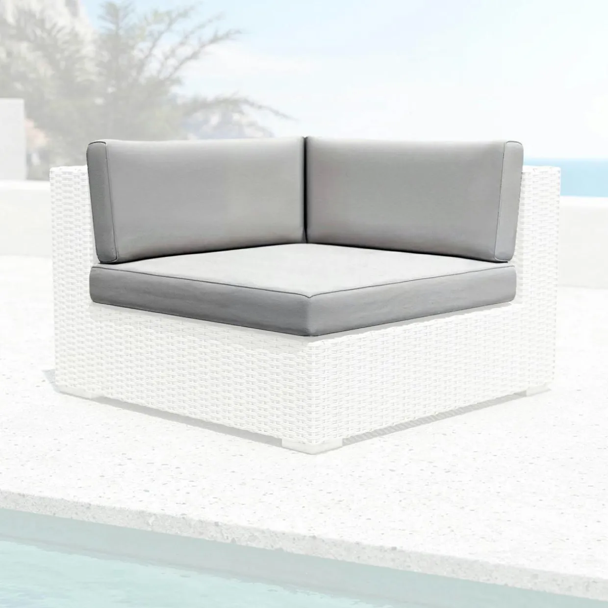 Housses de coussin de remplacement pour Fauteuil d'angle Palma Gris