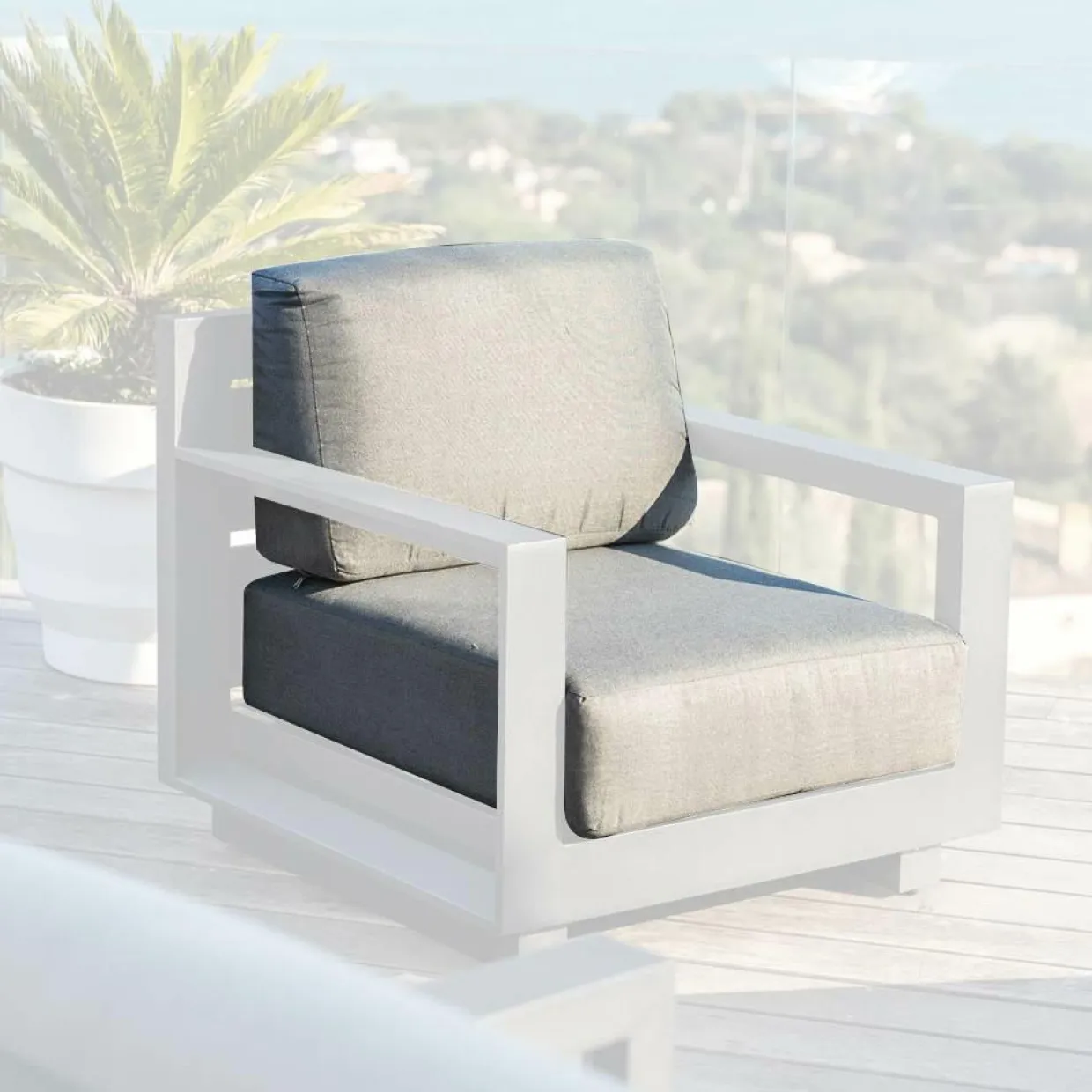 Housses de coussin de remplacement pour Fauteuil Elba Gris anthracite