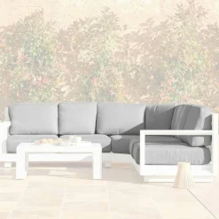 Housses de coussin de remplacement pour salon de jardin d'angle Elba Gris clair