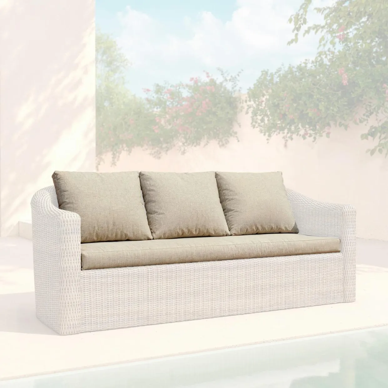 Housses de coussin de remplacement pour Canapé 3 places Calvi Taupe