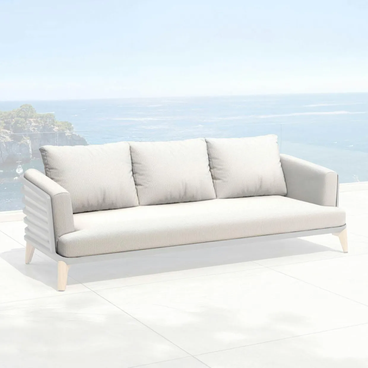 Housses de coussin de remplacement pour Canapé 3 places Monte Carlo Gris clair
