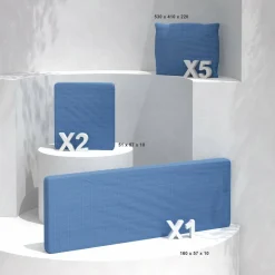 Housses de coussin de remplacement pour salon de jardin Calvi 5 places - Bleu