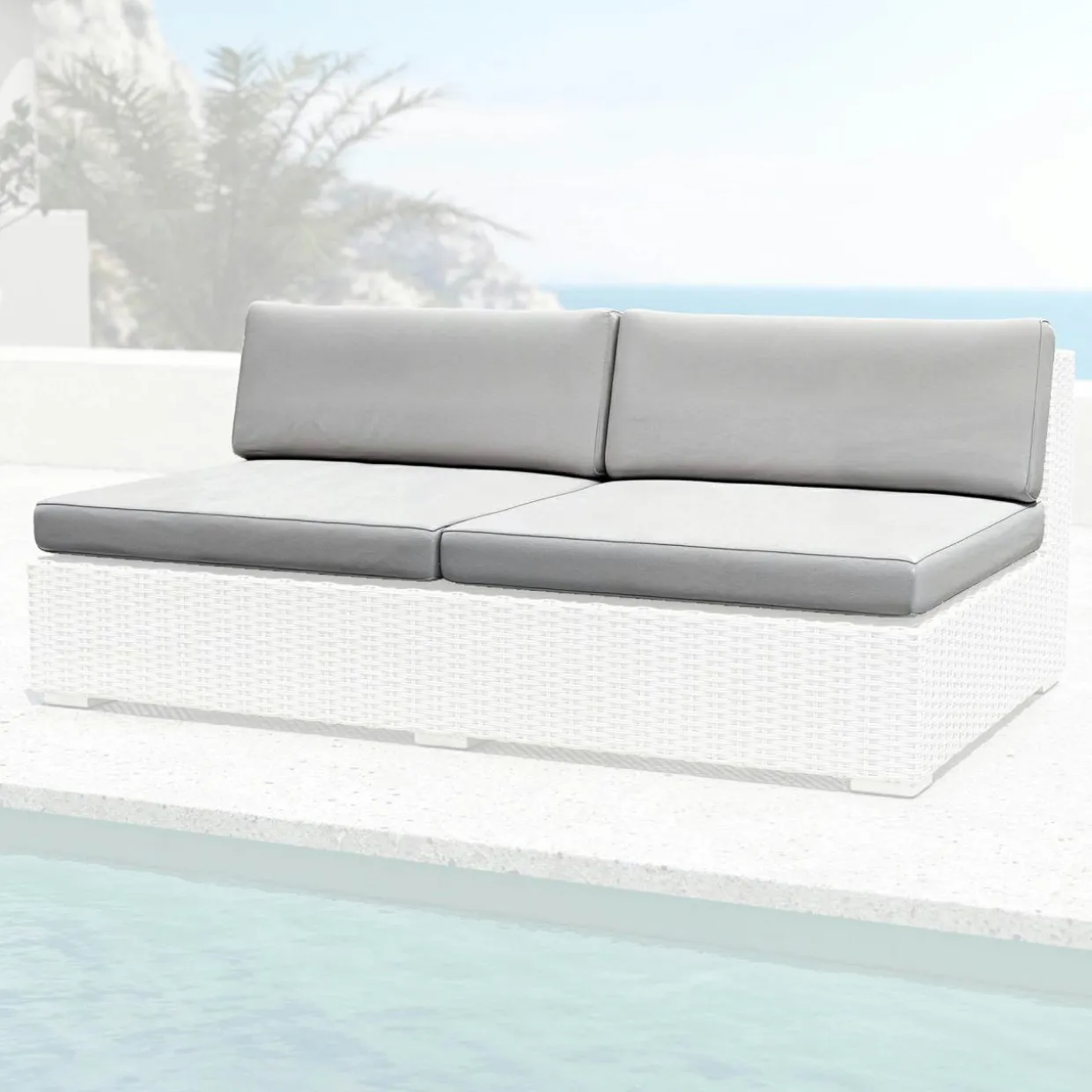 Housses de coussin de remplacement pour Chauffeuse 2 places Palma Gris