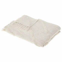 Jeté de canapé coton (130 x 180 cm) Inca Ivoire