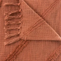 Jeté de canapé coton (130 x 180 cm) Inca Terracotta