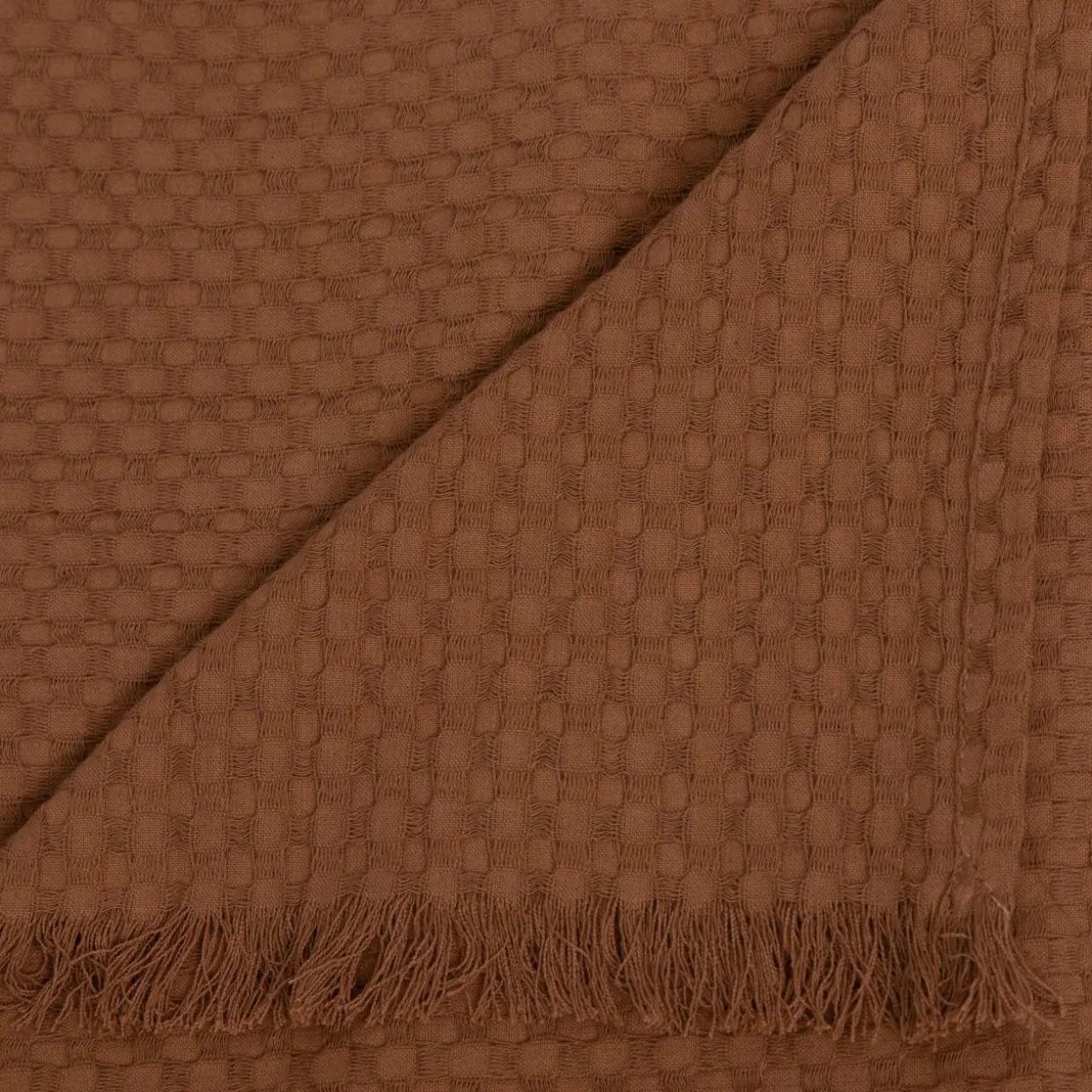 Jeté de lit coton (130 x 180 cm) Widdy Terracotta