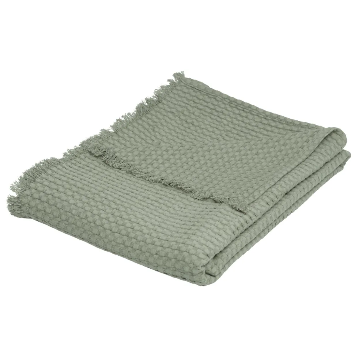 Jeté de lit coton (130 x 180 cm) Widdy Vert céladon