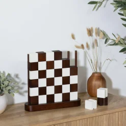 Jeu Damier Bois (27 x 28 cm) Twist Marron