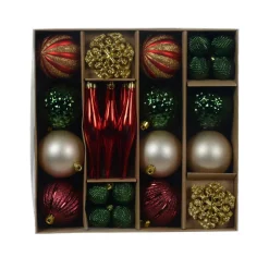 Kit de décoration de sapin de Noël Christmas Vert rouge et or