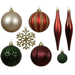 Kit de décoration de sapin de Noël Christmas Vert rouge et or