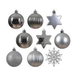 Kit de décoration de Sapin de Noël (40 pcs) Cristal Argent