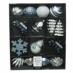 Kit de décoration de sapin de Noël Tradition Bleu clair/Blanc/ Bleu nuit