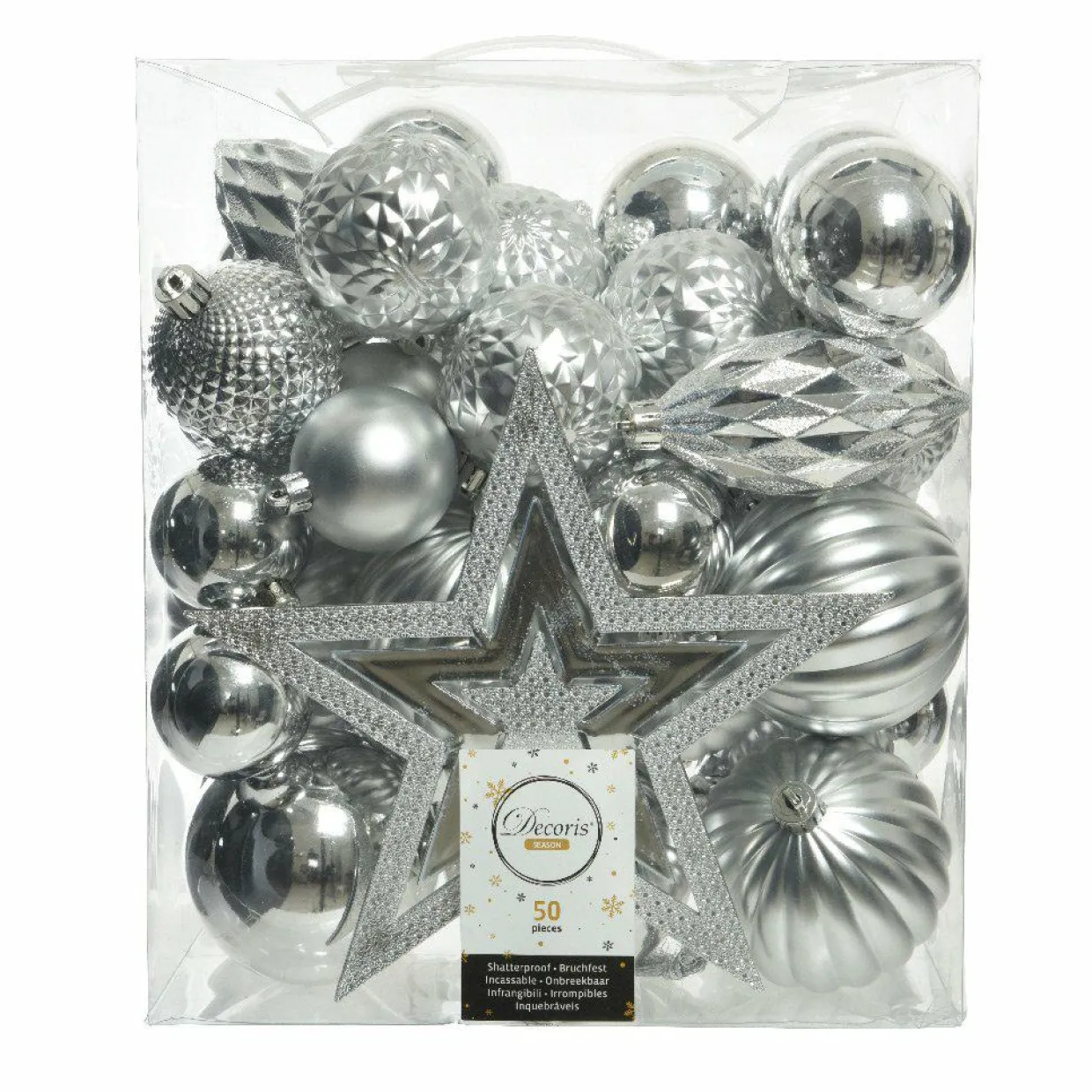 Kit de décoration de sapin de Noël Mély Argent