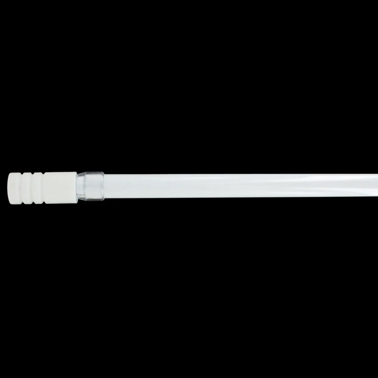 Kit de tringle extensible (170 à 300 cm) Cylindre strié Blanc