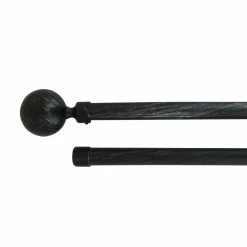 Kit de tringle extensible double barres (L120 - L210 cm / D19 mm) Paloma Noir et argent