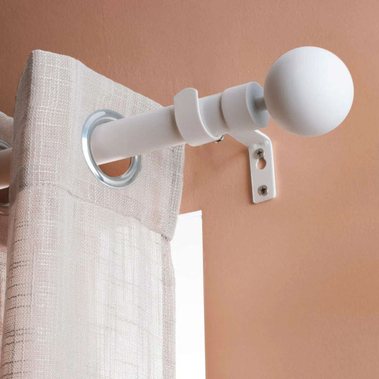 Kit de tringle extensible (L120 - L210 cm / D28 mm) Gaïa Blanc
