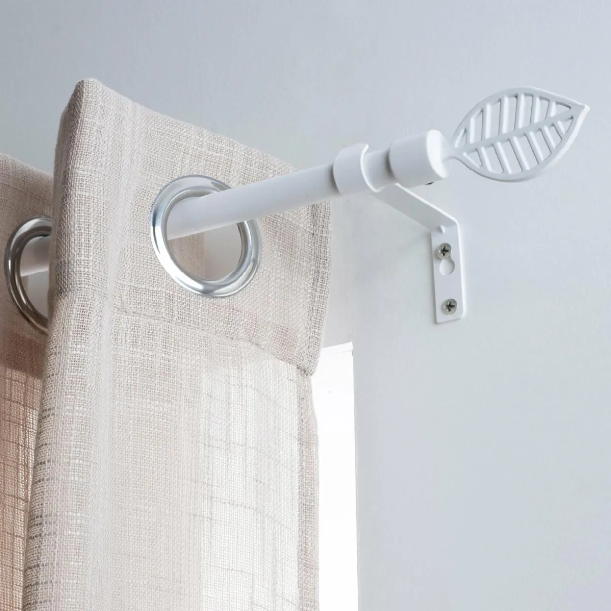 Kit de tringle extensible (L120 - L210 cm / D16 mm) Sevigne Blanc mat