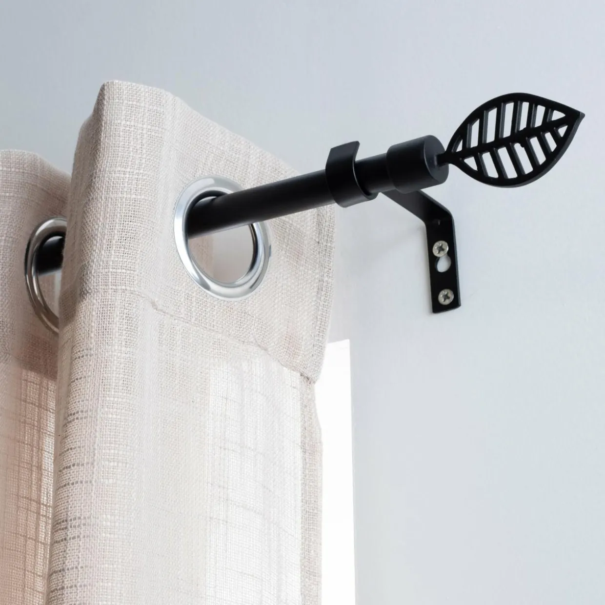 Kit de tringle extensible (L120 - L210 cm / D16 mm) Sevigne Noir mat