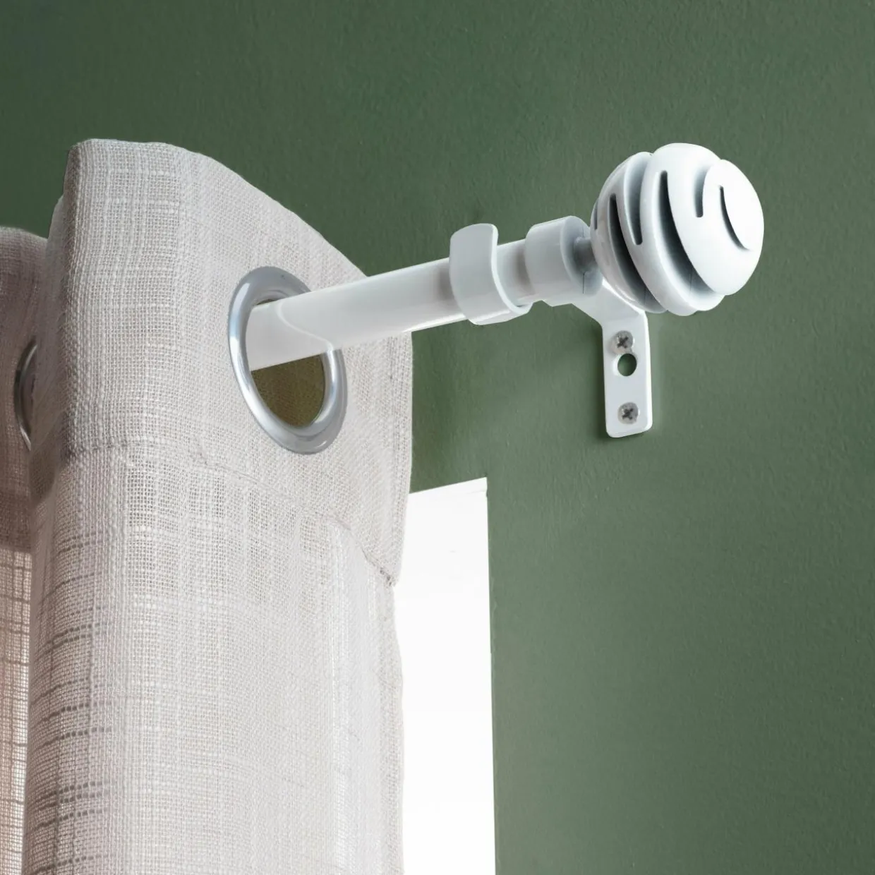 Kit de tringle extensible (L120 - L210 cm / D19 mm) Villalouise Blanc laqué