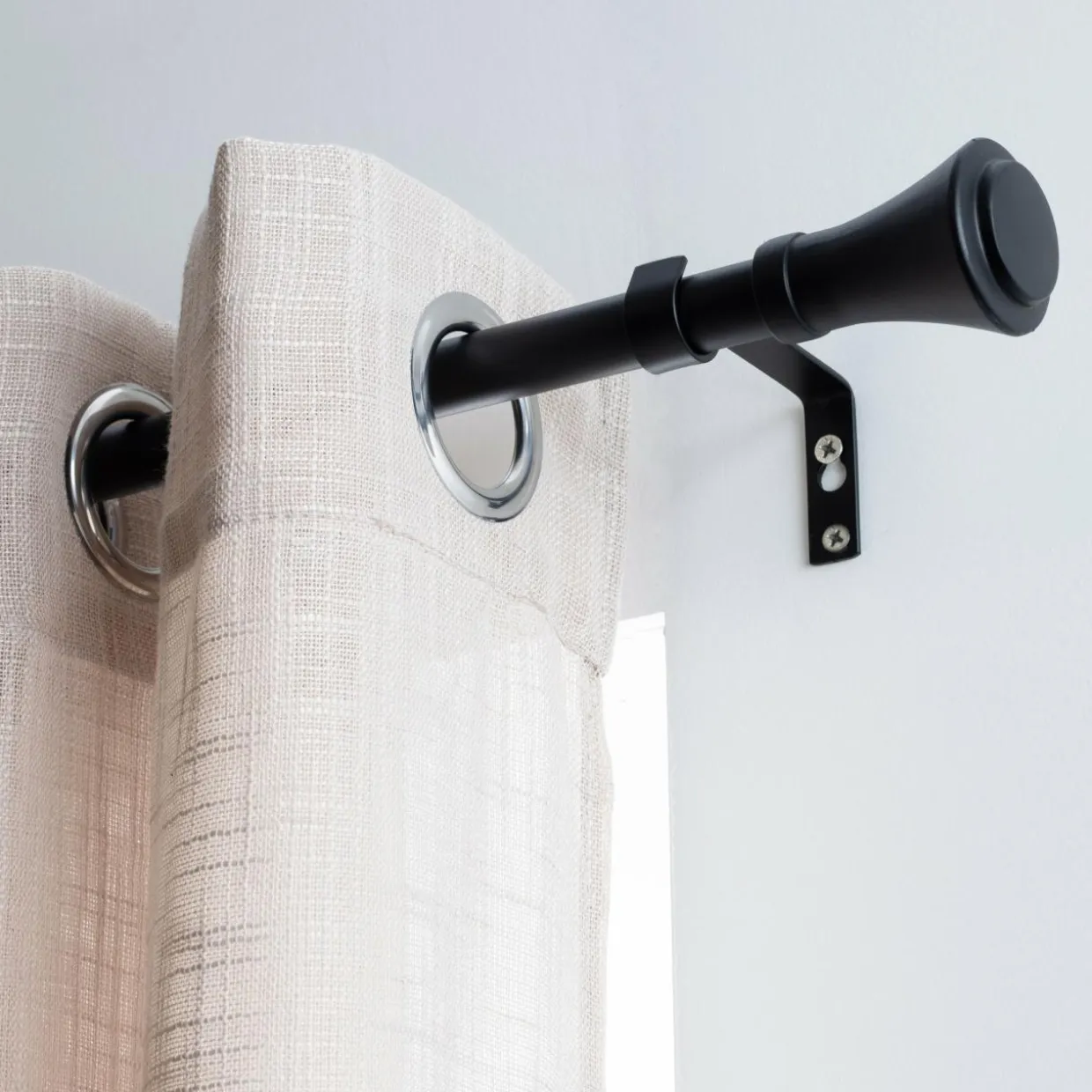 Kit de tringle extensible (L120 - L210 cm / D19 mm) Brasserie Noir mat