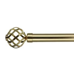 Kit de tringle rideau extensible (L120 - L210 cm / D28 mm) Florence Or