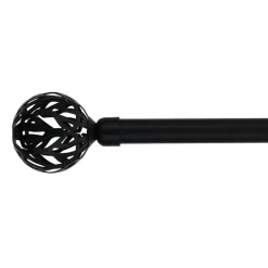 Kit de tringle rideau extensible (L210 - L380 cm / D19 mm) Vintage Noir mat