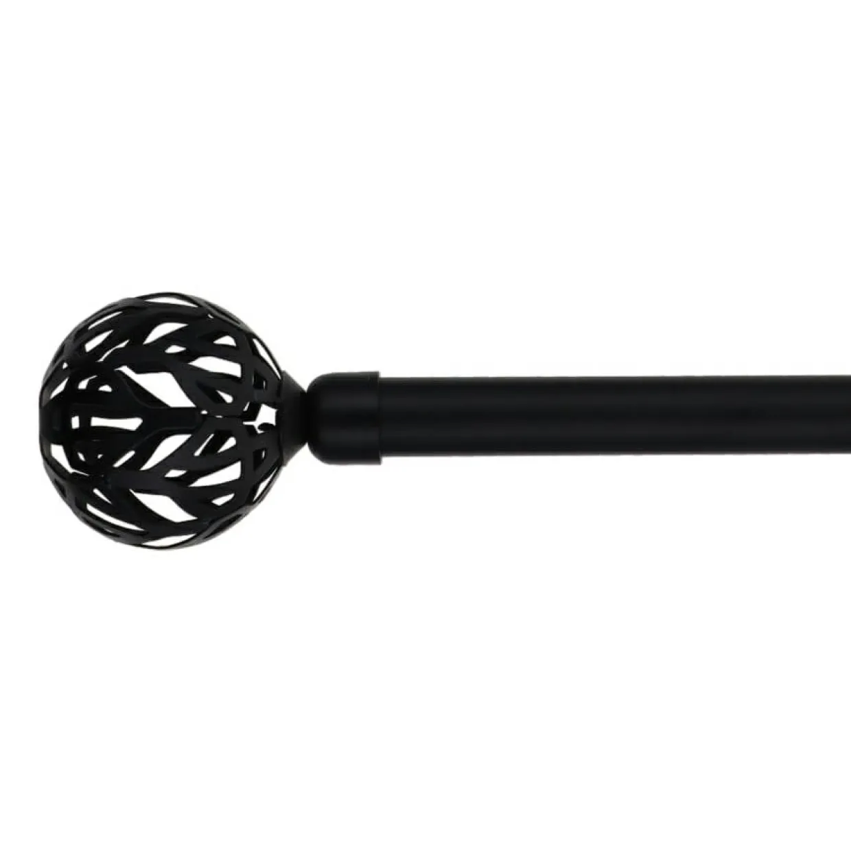 Kit de tringle rideau extensible (L210 - L380 cm / D19 mm) Vintage Noir mat