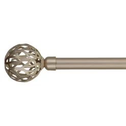 Kit de tringle rideau extensible (L210 - L380 cm / D19 mm) Vintage Or mat