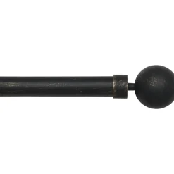 Kit de tringle rideau extensible (L120 - L210 cm / D28 mm) Gaïa Noir et or