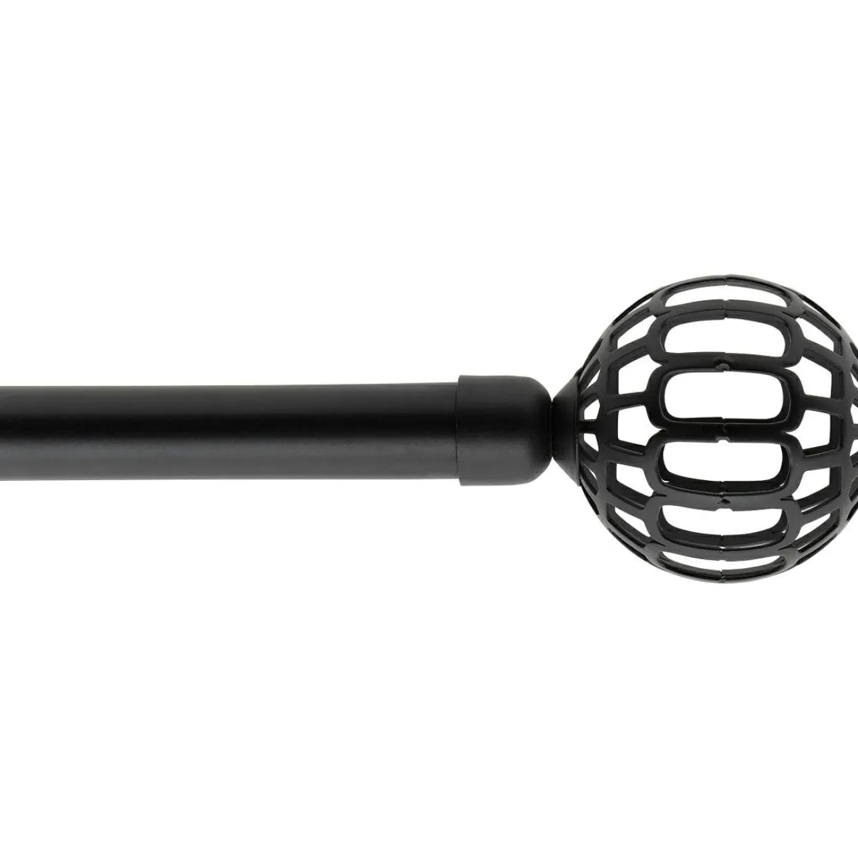 Kit de tringle rideau extensible (L120 - L210 cm / D19 mm) Facette Noir mat