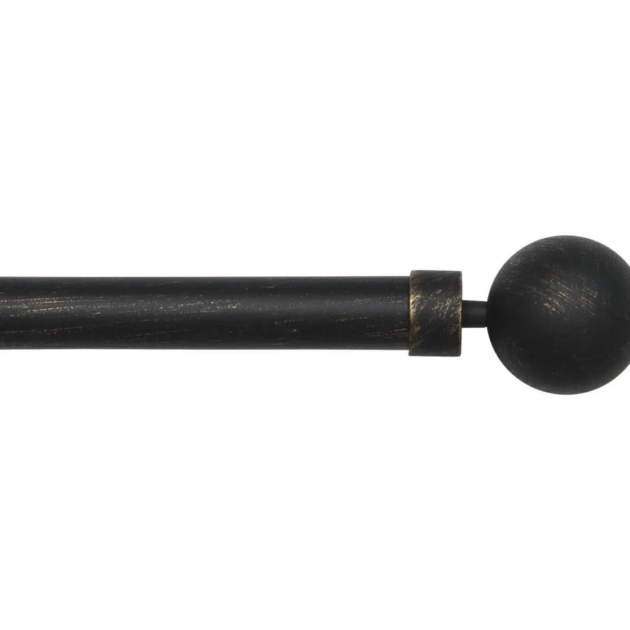 Kit de tringle rideau extensible (L210 - L380 cm / D28 mm) Gaïa Noir et or