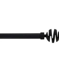 Kit de tringle rideau extensible (L120 - L210 cm / D19 mm) Villalouise Noir mat