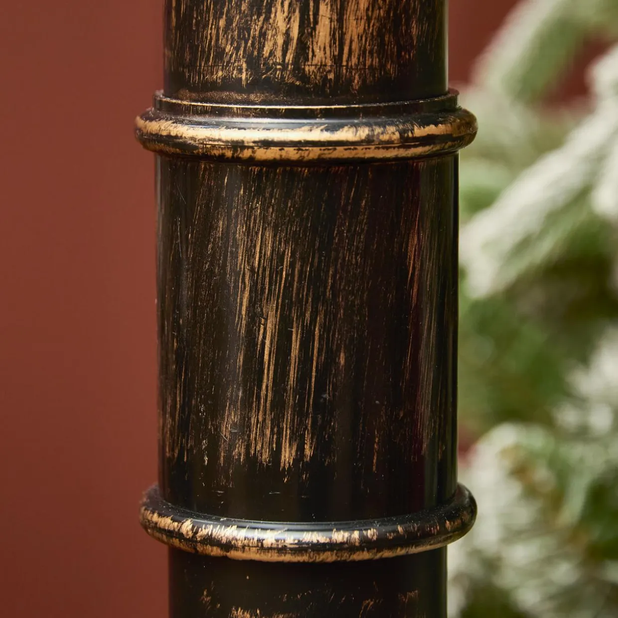 Lampadaire de Noël illuminé et animé 33 LED (H180 cm) Neige tombante Noir