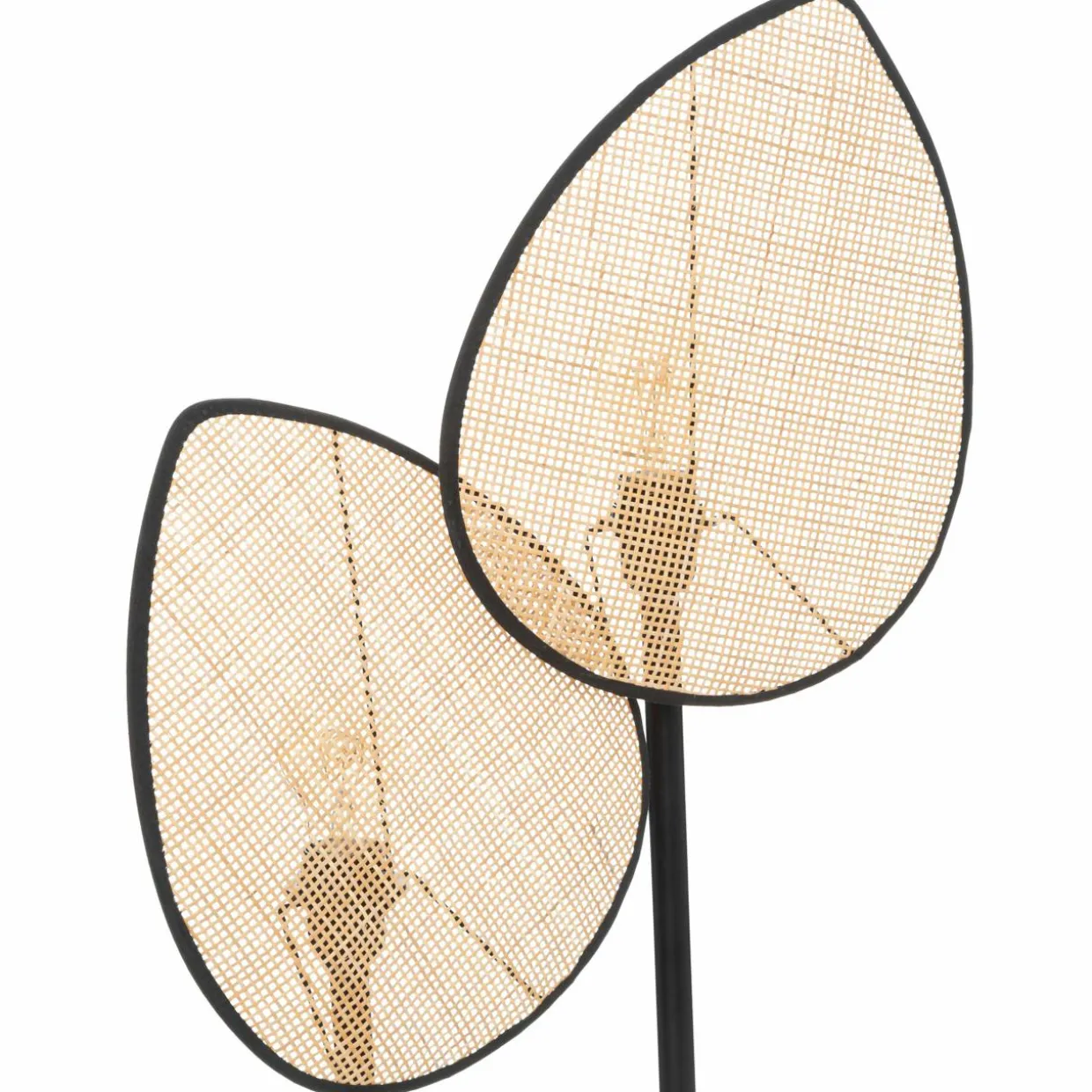 Lampadaire double en rotin (H143 cm) Olme Beige