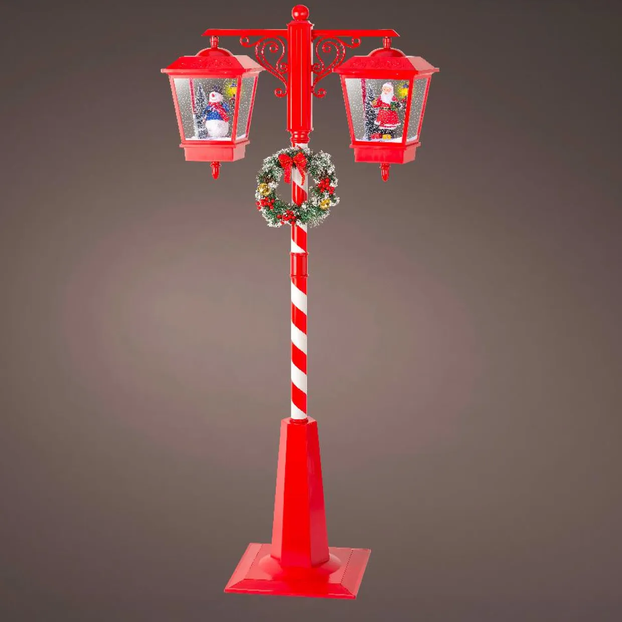Lampadaire double illuminé 66 LED (H188 cm) Noël Magique Rouge