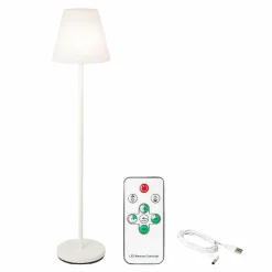 Lampadaire extérieur sans fil rechargeable USB LED (H150 cm) Brooklyn Blanc