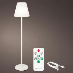 Lampadaire extérieur sans fil rechargeable USB LED (H150 cm) Brooklyn Blanc