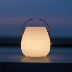 Lampe de jardin mobile sans fil à piles 6 LED (H17 cm) Mokulua Blanc