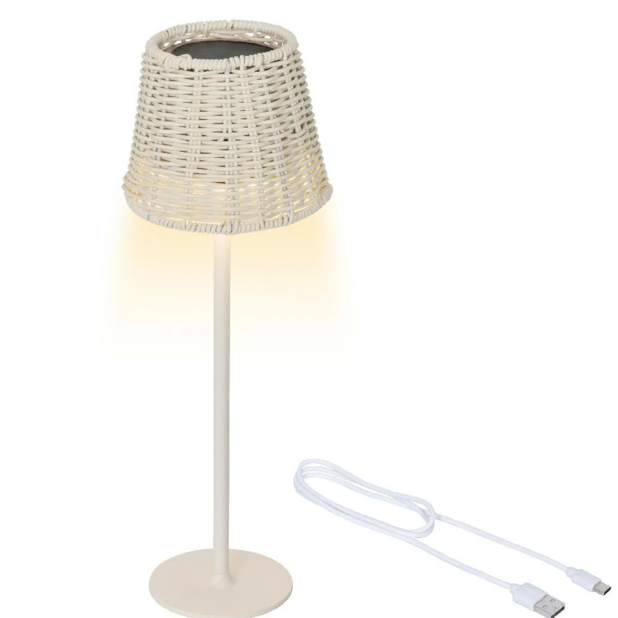 Lampe de table extérieure solaire LED (H38 cm) Marylebone Blanc