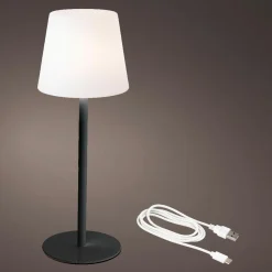 Lampe de table sans fil rechargeable USB (H40 cm) Manhattan Noir