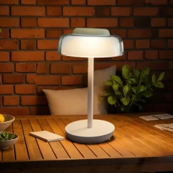 Lampe de table sans fil rechargeable USB 18 LED (H28 cm) Tribeca Blanc