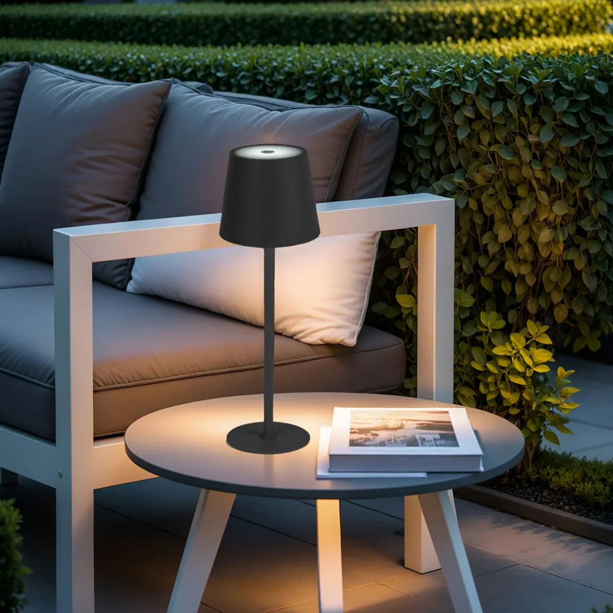 Lampe de table sans fil rechargeable USB 48 LED (H37 cm) Brooklyn Noir