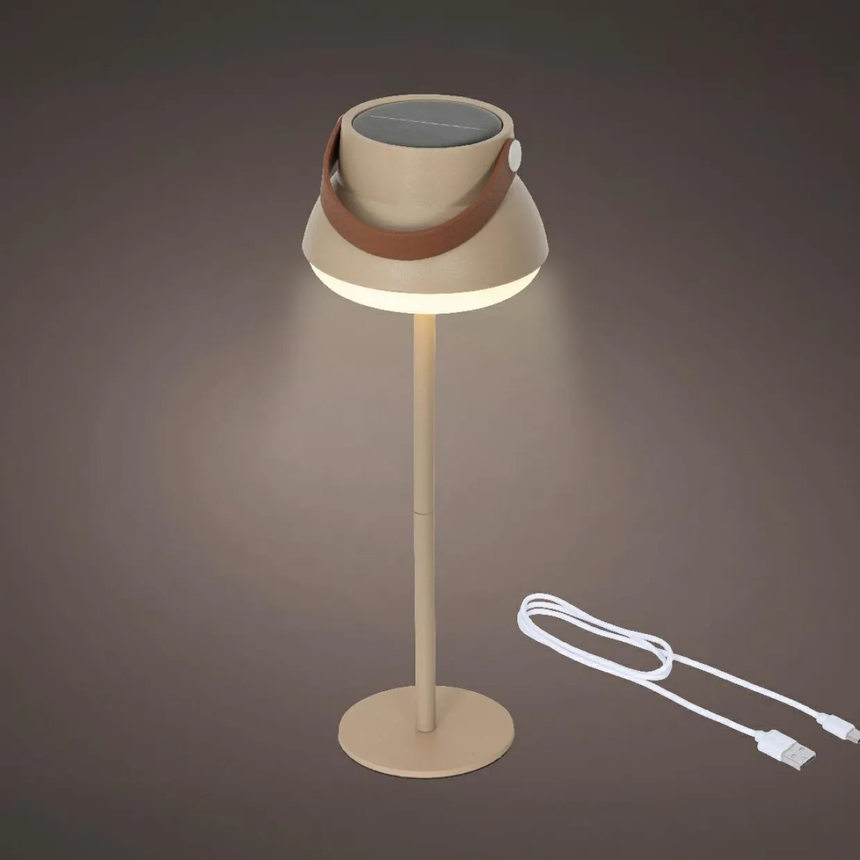 Lampe de table solaire 100 lumens (H36 cm) Tokyo Beige