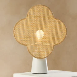 Lampe à poser bambou (H36 cm) Faustine Beige