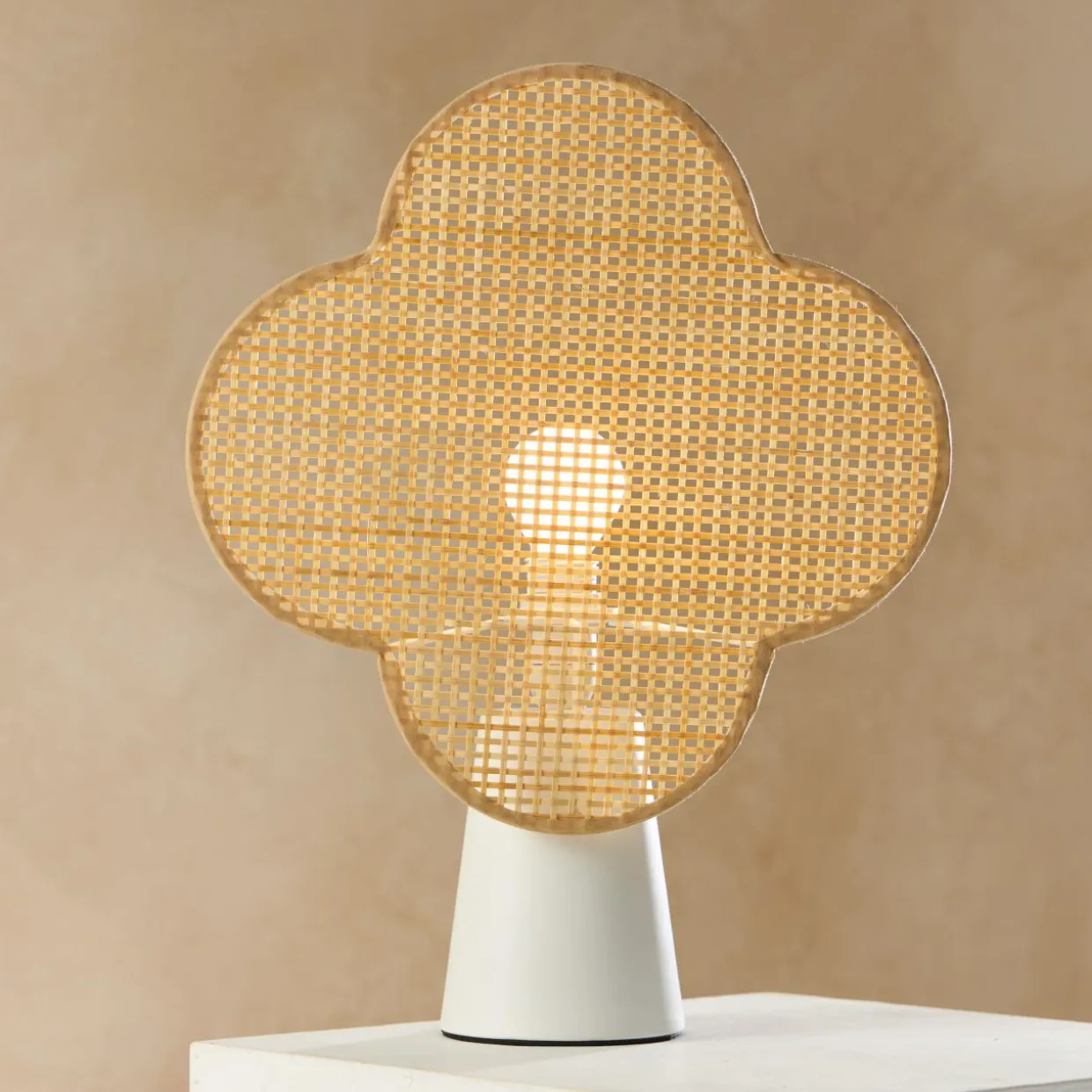 Lampe à poser bambou (H36 cm) Faustine Beige