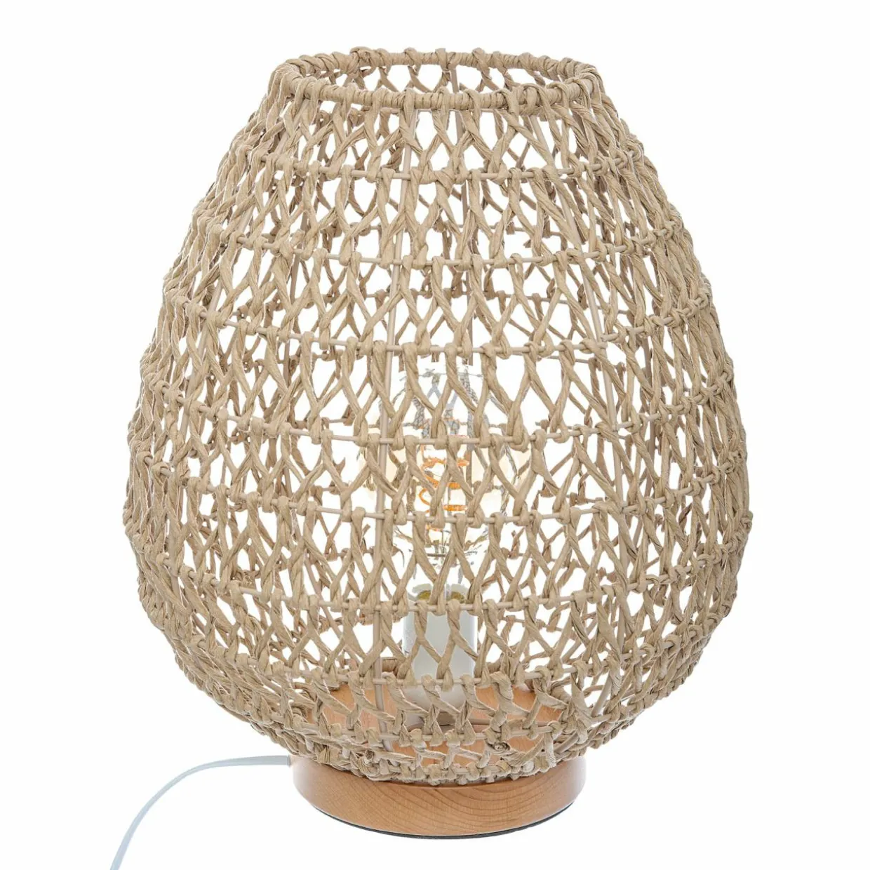 Lampe à poser bois et papier (H35,5 cm) Etel Naturel