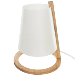 Lampe à poser en bois (H26 cm) Roni Blanche