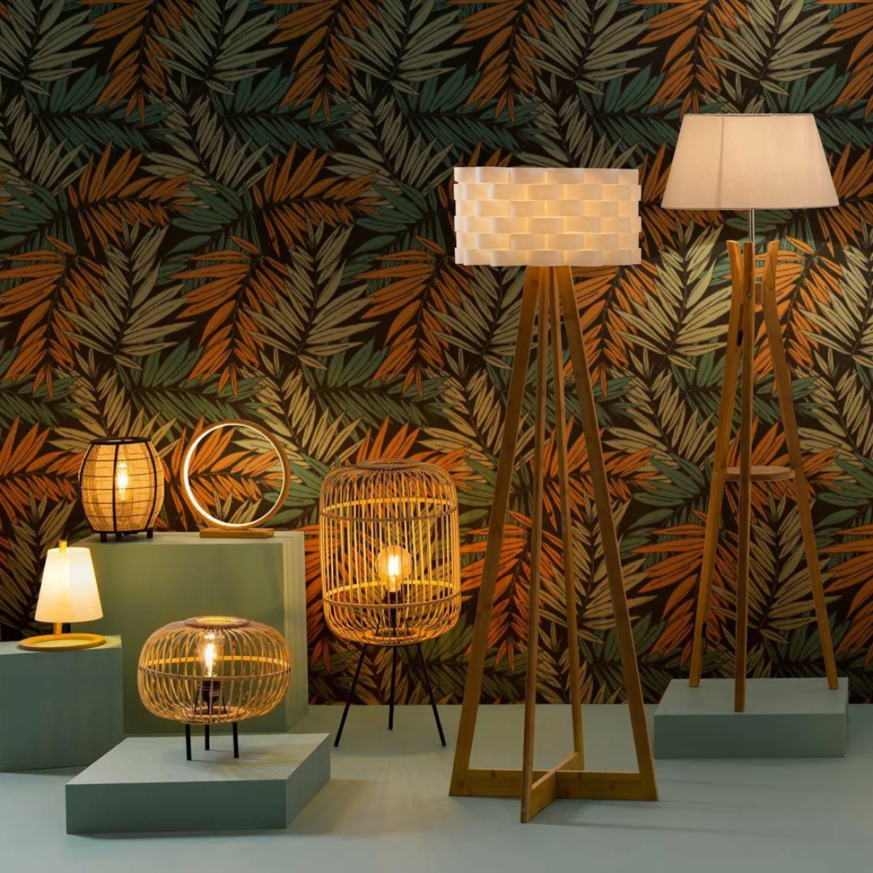 Lampe à poser en bois (H26 cm) Roni Blanche