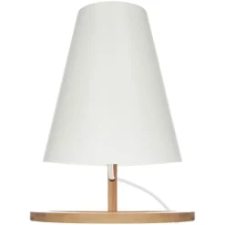 Lampe à poser en bois (H26 cm) Roni Blanche