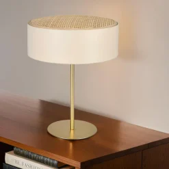Lampe à poser en Métal et Bambou (H33.5 cm) Ambre Beige